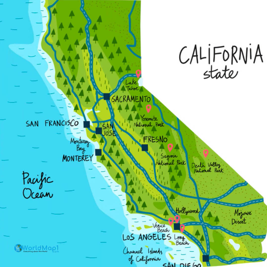 Parc national et sentiers de Californie